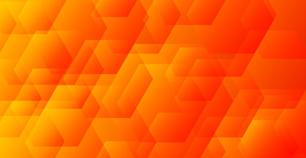 Fondo tecnológico con hexágono geométrico naranja Abstracto papel pintado de negocios Banner minimalista