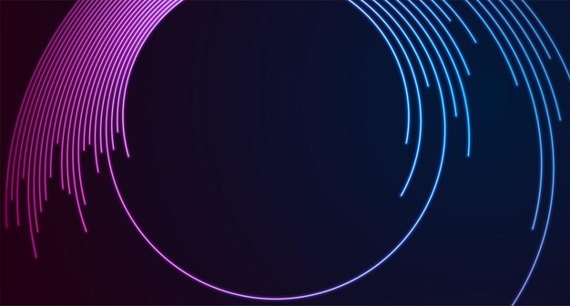 Fondo tecnológico de las líneas redondas del láser de neón ultravioleta azul