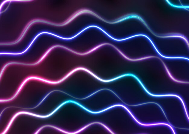 El fondo tecnológico de ondas abstractas de neón brillantes y coloridas