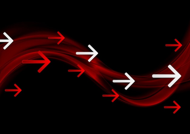 Fondo tecnológico con ondas y flechas