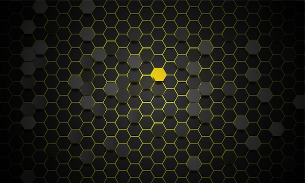 Fondo tecnológico panal amarillo y gris vector gratuito