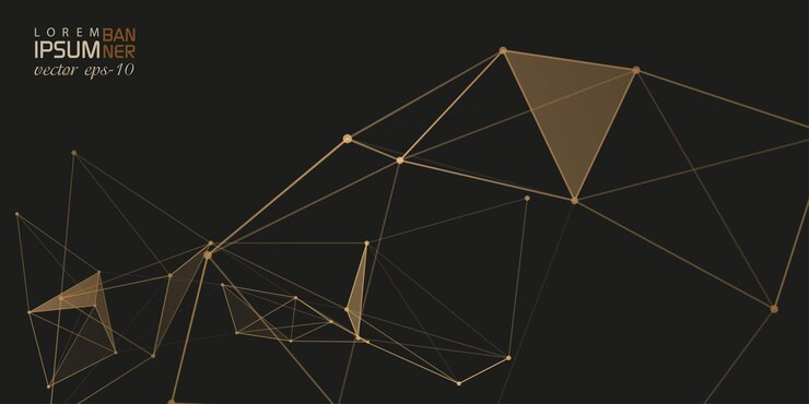 Vector fondo tecnológico de polígonos y líneas.