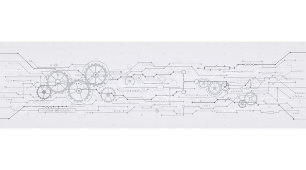 Fondo tecnológico con ruedas dentadas. Tecnologías de la ingeniería de conceptos.