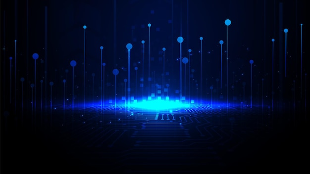 fondo tecnológico con sistema de conexión de datos digitales de alta tecnología y diseño electrónico de computadora