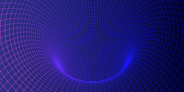 Fondo tecnológico Túnel abstracto Concepto tecnológico futurista Ilustración vectorial