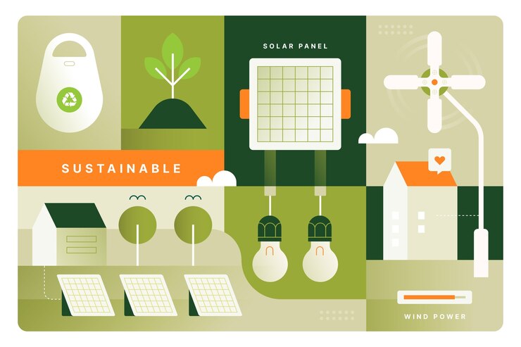 Vector fondo tecnológico verde dibujado a mano