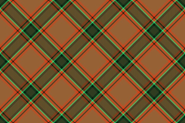 Fondo de tela sin costuras Vector de verificación de textura Patrón de tela escocesa de tartán textil