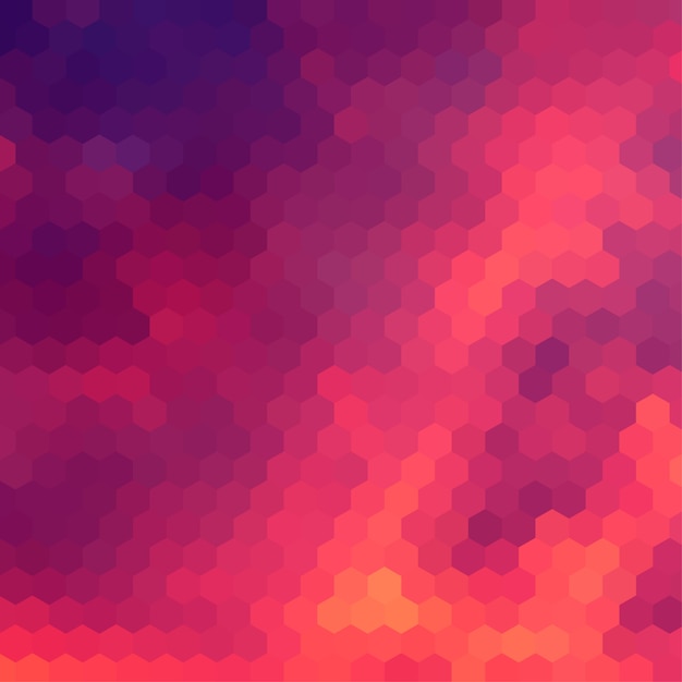 Fondo temático de puesta de sol con cuadrícula hexagonal
