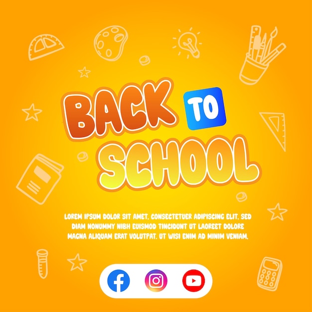 El fondo de la temporada escolar dibujado a mano