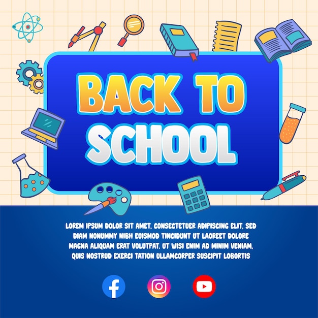El fondo de la temporada escolar dibujado a mano