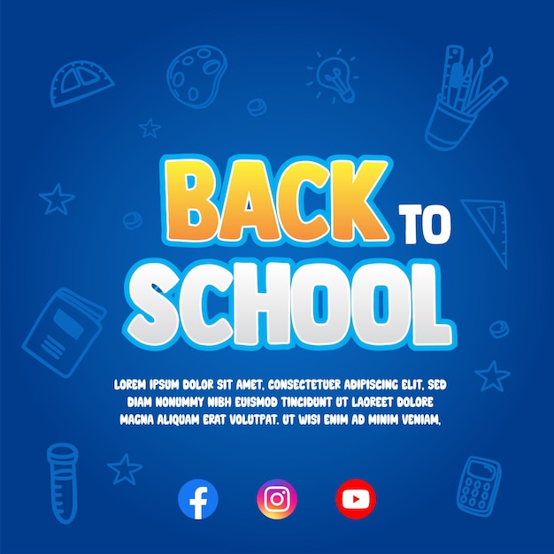 El fondo de la temporada escolar dibujado a mano
