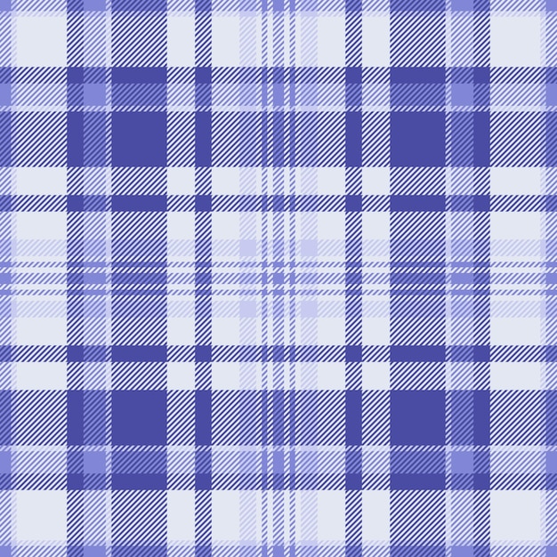 Fondo textil funky patrón de tela de textura de lugar sin costuras para el hogar tartan vectorial de chequeo a cuadros en colores azul y blanco