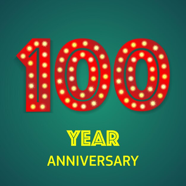 Fondo de texto de aniversario de cien años