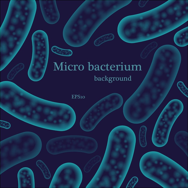 Vector fondo de texto de micro bacteria