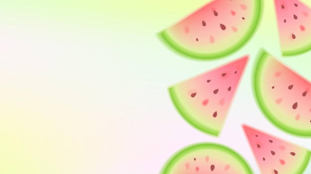 Fondo para el texto con sandías Frutas jugosas de verano Gradiente de mallas suaves Sandía caída