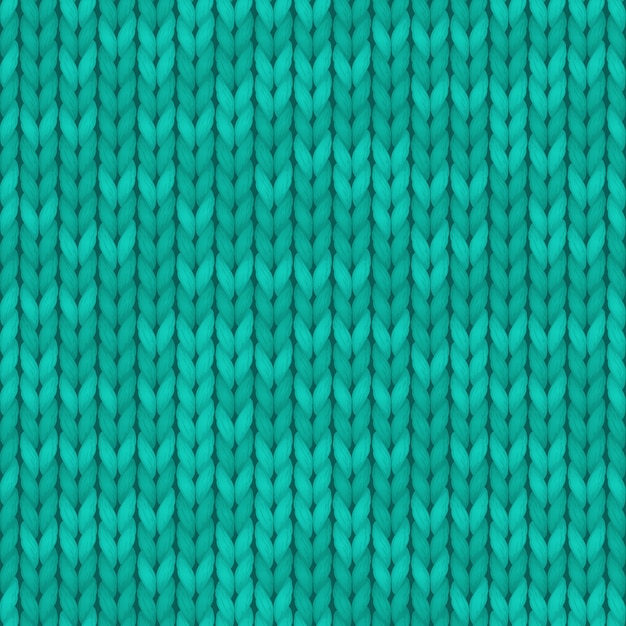 Fondo de textura de color turquesa de lana. Fondo de punto sin costuras