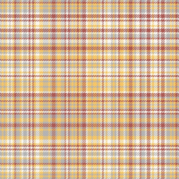 Fondo de textura sin costuras de tela a cuadros con un patrón vectorial de tartán en colores ámbar y conchas marinas