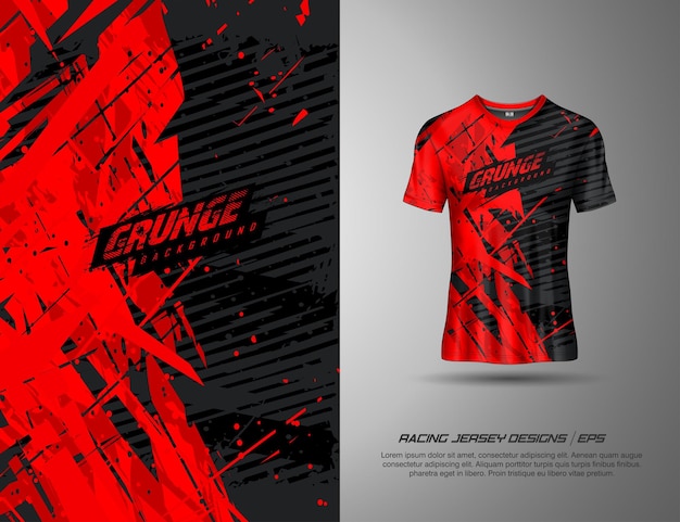 Fondo de textura grunge de deportes de camiseta para juegos de fútbol de ciclismo cuesta abajo de camiseta de fútbol