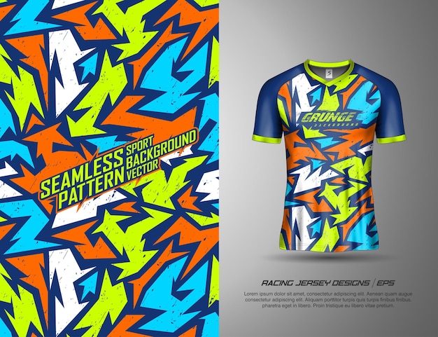 Fondo de textura grunge de deportes de camiseta para juegos de fútbol de ciclismo cuesta abajo de camiseta de fútbol