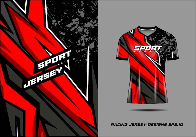 Fondo de textura de grunge rojo de jersey deportivo para juego de fútbol de jersey de ciclismo de fútbol premium Vector