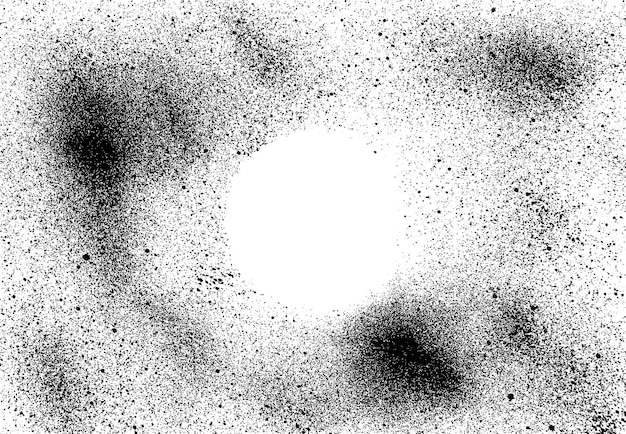Fondo de textura grunge en spray negro con círculo de espacio de copia en el medio Vector