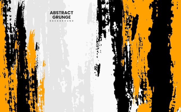 Fondo de textura grunge de trazos de pincel naranja y negro. Ilustración de vector de estilo deportivo