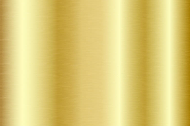 Vector fondo de textura de lámina de oro gradiente brillante de metal superficie brillante con reflejos y arañazos