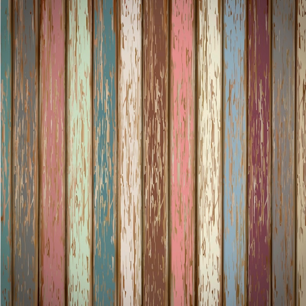 Vector fondo de textura de madera de colores retro