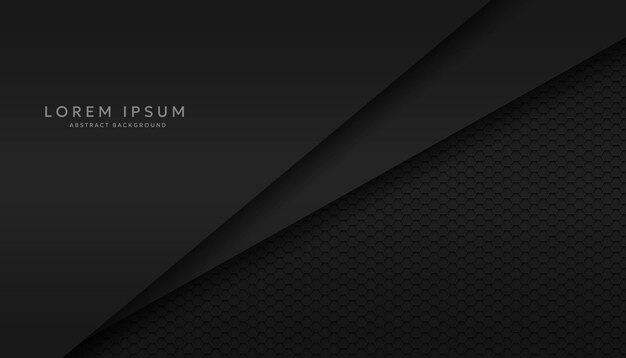 Fondo de textura de material negro hexagonal moderno cubierto con papel negro