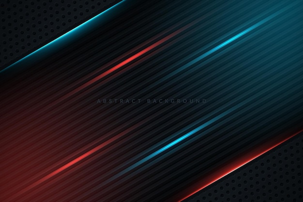 Fondo de textura negra moderna con efecto de luz azul y rojo