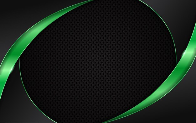 Fondo de textura oscura 3D premium abstracto con verde brillante