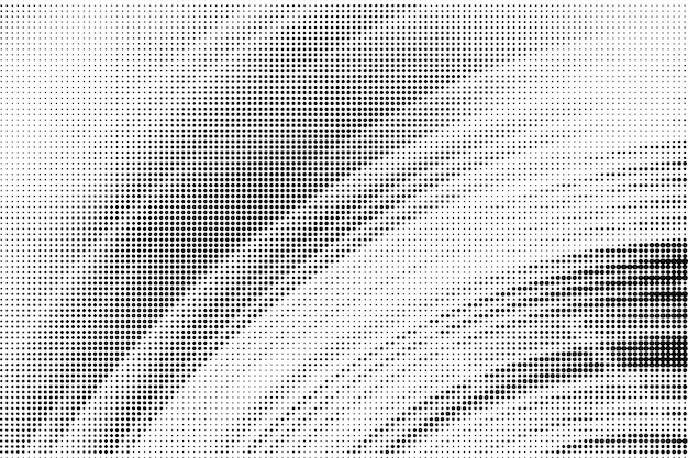 Fondo de textura de patrón de medio tono grunge abstracto en blanco y negro