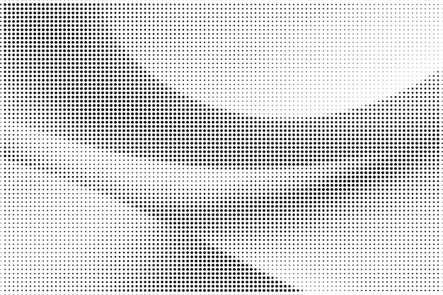 Fondo de textura de patrón de medio tono grunge abstracto en blanco y negro