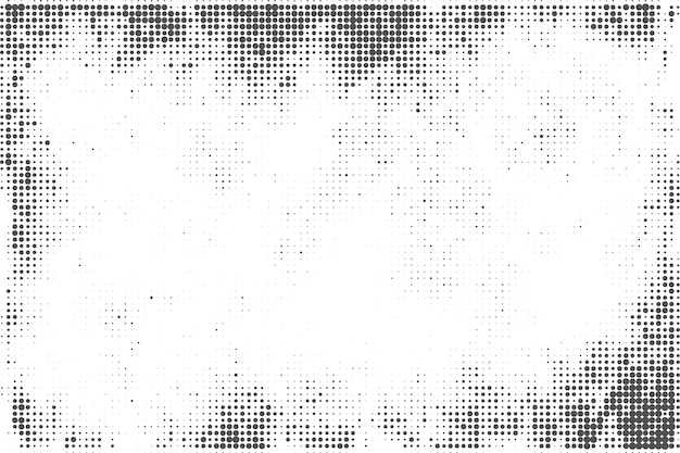 Fondo de textura de patrón de medio tono grunge en blanco y negro