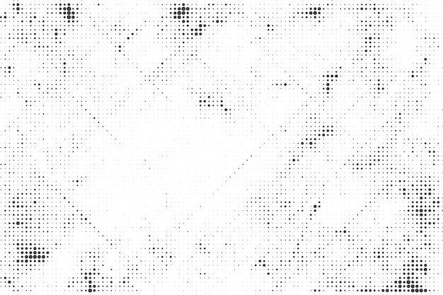 Fondo de textura de patrón de medio tono grunge en blanco y negro