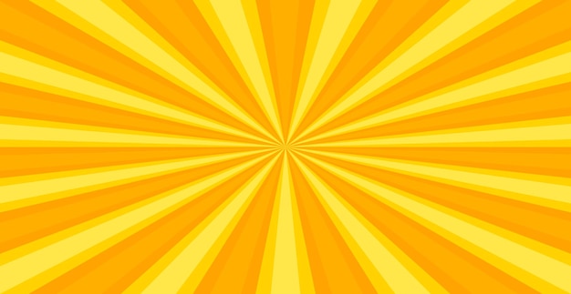 Fondo de textura de patrón panorámico brillante de rayos de sol amarillo radial Vector