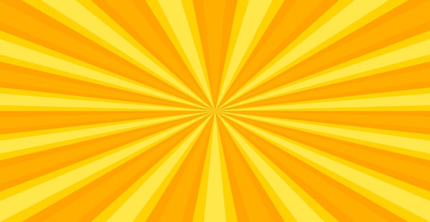 Fondo de textura de patrón panorámico brillante de rayos de sol amarillo radial Vector