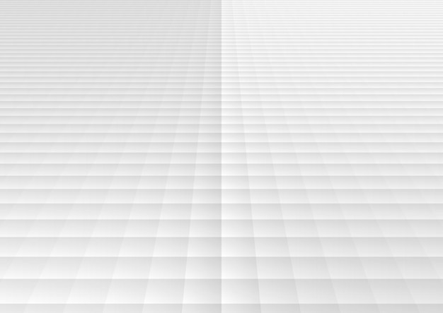 Fondo y textura de la perspectiva del modelo de cuadrícula cuadrado geométrico blanco y gris abstracto