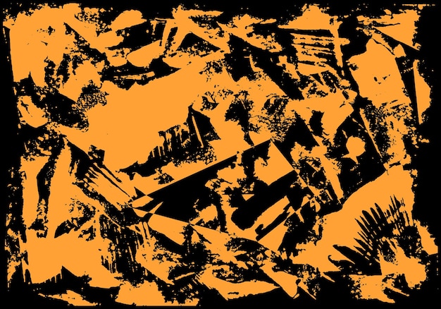 Fondo de textura de pintura negra y naranja grunge para plantilla de superposición artística