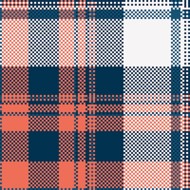 Fondo de textura premium a cuadros de tartán periódico control textil de tela diversa vector de patrón sin costuras en colores cian y rojo