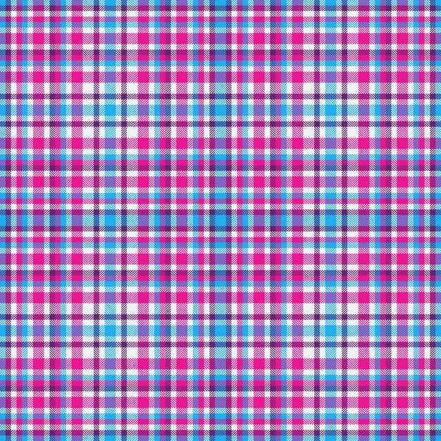 Fondo de textura textil de patrón sin costuras de tela con un tartán a cuadros de vector de verificación