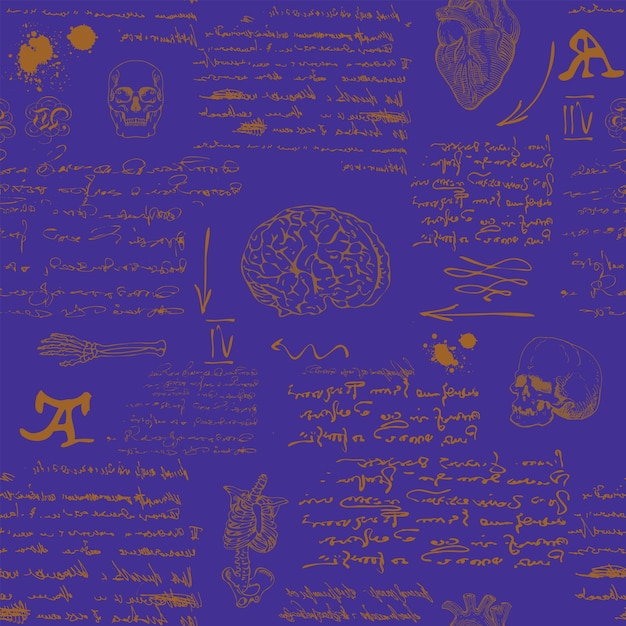 fondo de textura transparente al estilo de las notas del diario de un anatomista científico