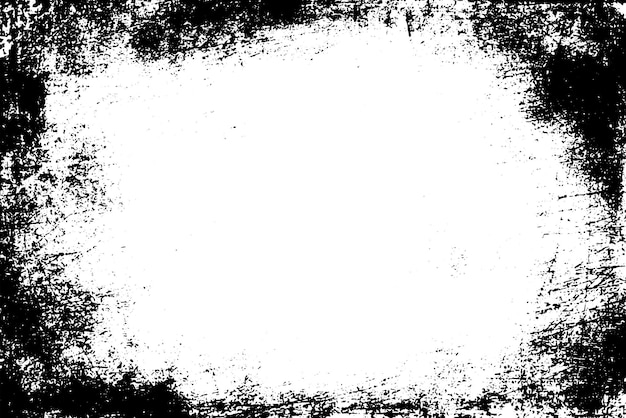 Fondo de textura de vector de frontera Grunge Superposición de marco abstracto Telón de fondo sucio y dañado