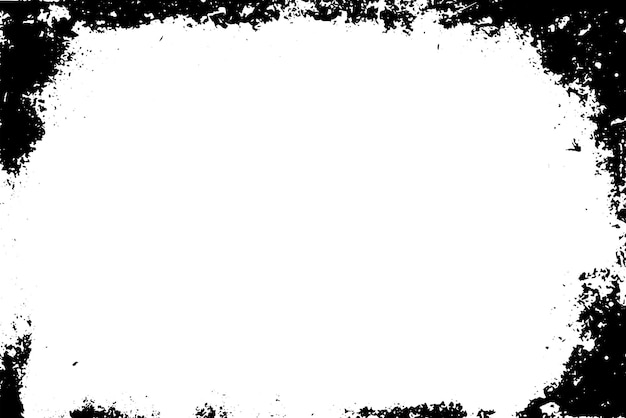 Fondo de textura de vector de frontera Grunge Superposición de marco abstracto Telón de fondo sucio y dañado