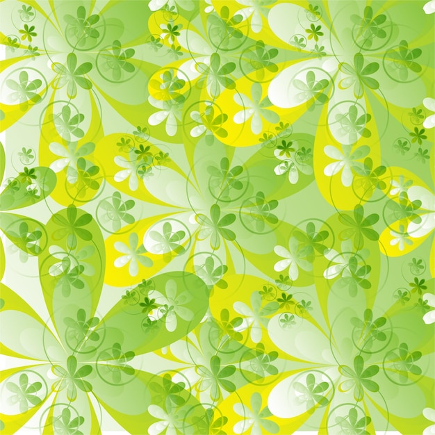 fondo de textura verde libre de vectores con papeles pintados con patrones de flores