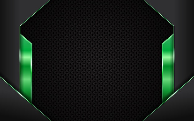 Fondo texturizado oscuro moderno premium abstracto con plantilla verde brillante