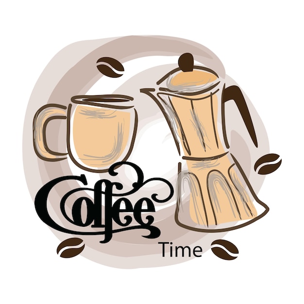 Fondo de tiempo de café cita conceptual sobre el placer de tomar café durante un descanso