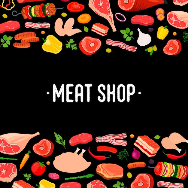 Vector fondo de la tienda de carne