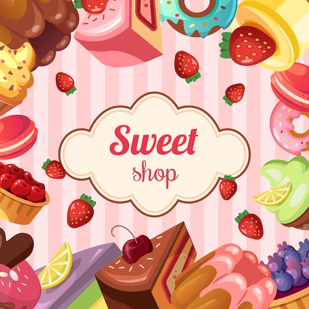 Fondo de tienda de dulces