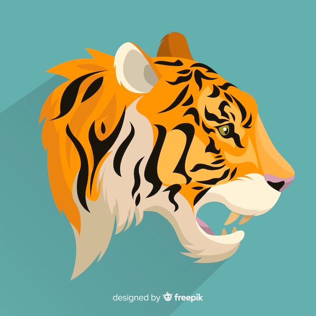 Vector fondo tigre boca abierta